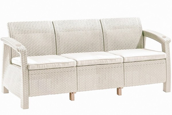 Трёхместный диван  Yalta Sofa 3 Seat белый купить в Баймаке