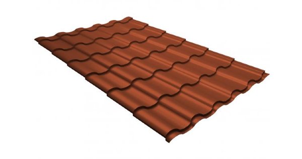 Металлочерепица кредо GL 0,5 GreenСoat Pural RR 750 кирпично-красный (RAL 8004 терракота) купить в Баймаке