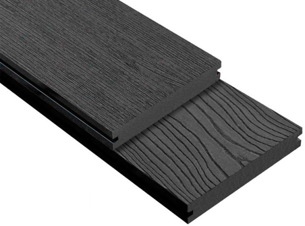 Террасная доска ДПК Outdoor 3D полнотелая STORM/OCEAN BLACK черная купить в Баймаке