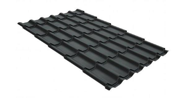Металлочерепица классик GL 0,5 GreenCoat Pural Matt RR 23 темно-серый (RAL 7024 мокрый асфальт) купить в Баймаке
