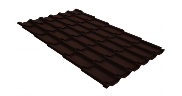 Металлочерепица классик GL 0,5 GreenCoat Pural Matt RR 887 шоколадно-коричневый (RAL 8017 шоколад) купить в Баймаке