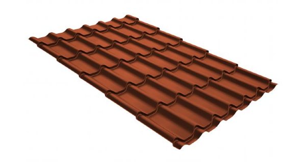 Металлочерепица классик GL 0,5 GreenCoat Pural RR 750 кирпично-красный (RAL 8004 терракота) купить в Баймаке