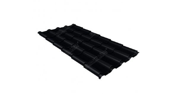 Металлочерепица камея 0,45 Drap RAL 9005 черный купить в Баймаке