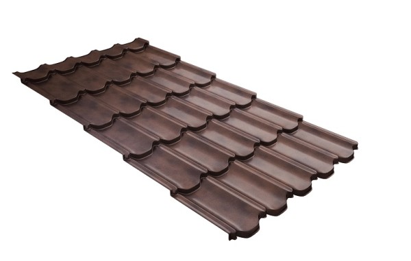 Металлочерепица квинта плюс с  3D резом 0,45 Safari Twincolor Brown купить в Баймаке