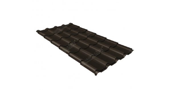 Металлочерепица камея GL 0,5 GreenCoat Pural matt RR 32 темно-коричневый (RAL 8019 серо-коричневый) купить в Баймаке