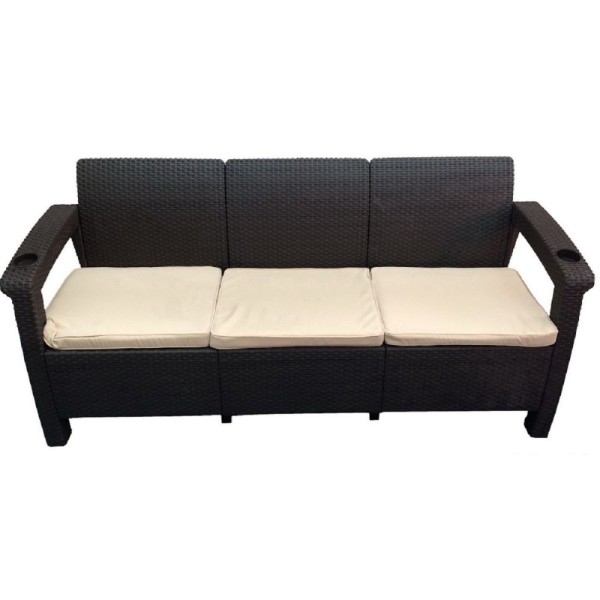 Трёхместный диван  Yalta Sofa 3 Seat венге купить в Баймаке