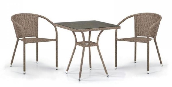 Комплект плетеной мебели AFINA из иск. ротанга T282BNT/Y137C-W56 Light Brown 2Pcs купить в Баймаке