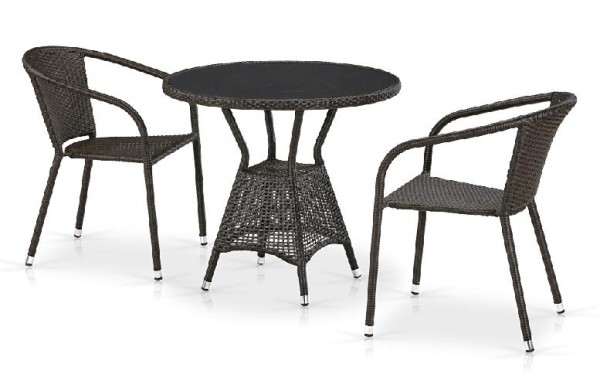 Комплект плетеной мебели AFINA из иск. ротанга T707ANS/Y137C-W53 Brown 2Pcs купить в Баймаке