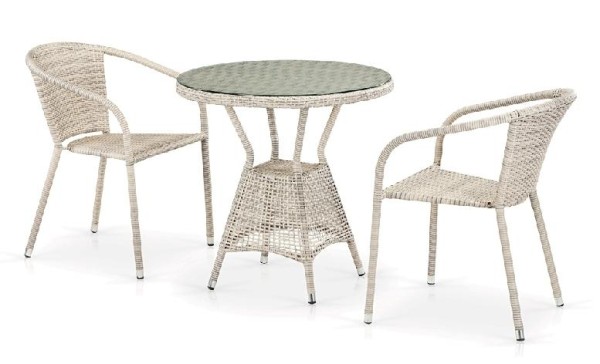 Комплект плетеной мебели AFINA из иск. ротанга T705ANT/Y137C-W85 Latte 2Pcs купить в Баймаке