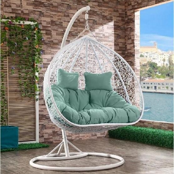 Кресло Подвесное из искусственного ротанга AFM-109A White/Green купить в Баймаке