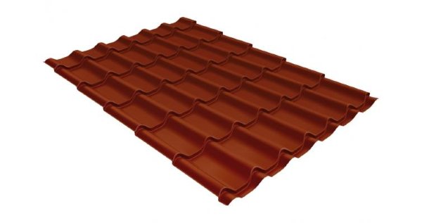 Металлочерепица классик GL 0,5 Velur20 RAL 8004 терракота купить в Баймаке