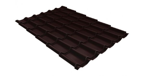 Металлочерепица классик GL 0,5 Velur20 RAL 8017 шоколад купить в Баймаке