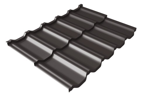 Металлочерепица модульная Квинта Uno Grand Line c 3D резом 0,5 Satin RR 32 темно-коричневый купить в Баймаке