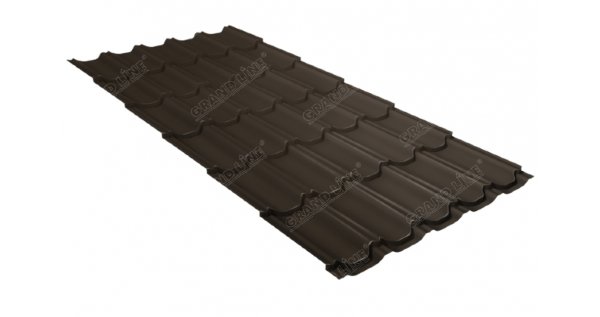 Металлочерепица квинта плюс 0,5 GreenCoat Pural Matt RR 32 темно-коричневый (RAL 8019 серо-коричневый) купить в Баймаке