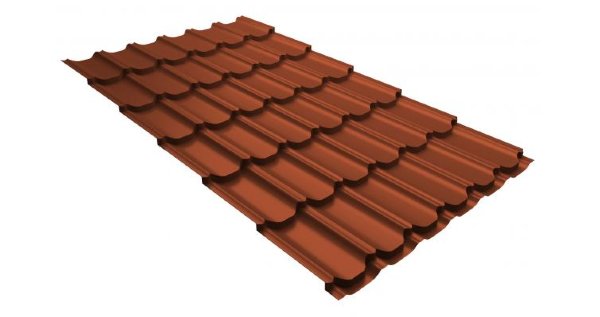 Металлочерепица квинта плюс 0,5 GreenCoat Pural RR 750 кирпично-красный (RAL 8004 терракота) купить в Баймаке